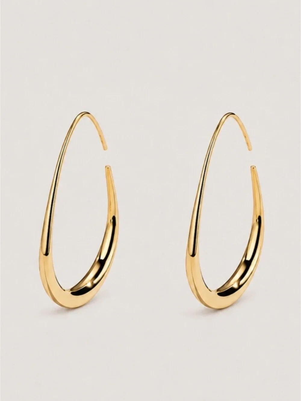 New! 14K Gold Plated Everyday Molten Hoop Earrings NWOT